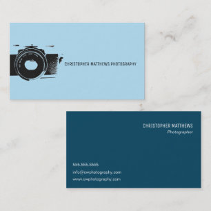 Classic Camera Artistic blue white Photographer Business Card