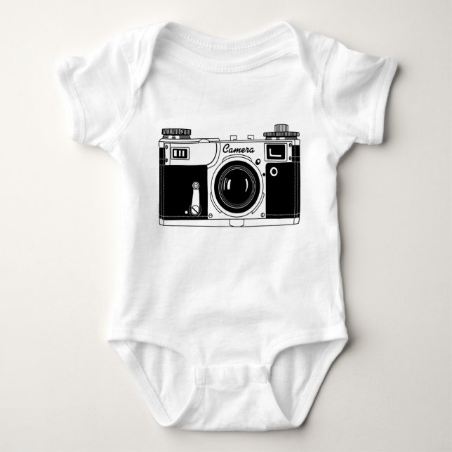 Classic Camera Baby Bodysuit (Front)
