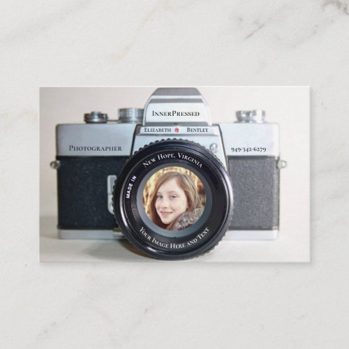 Classic Camera with Photo Photographer Business Card