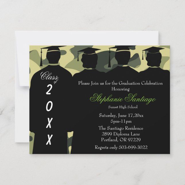 Classic Camo Elegant Graduation Invitation (Front)