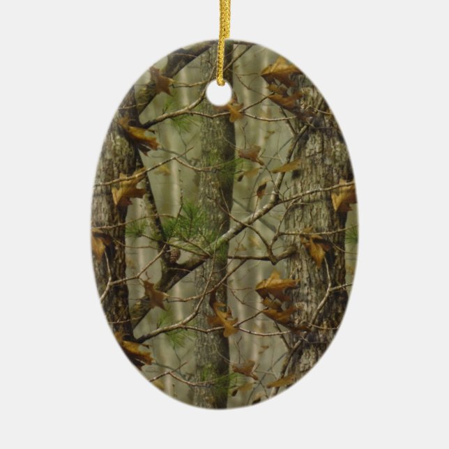 Classic Camouflage Ceramic Ornament (Front)