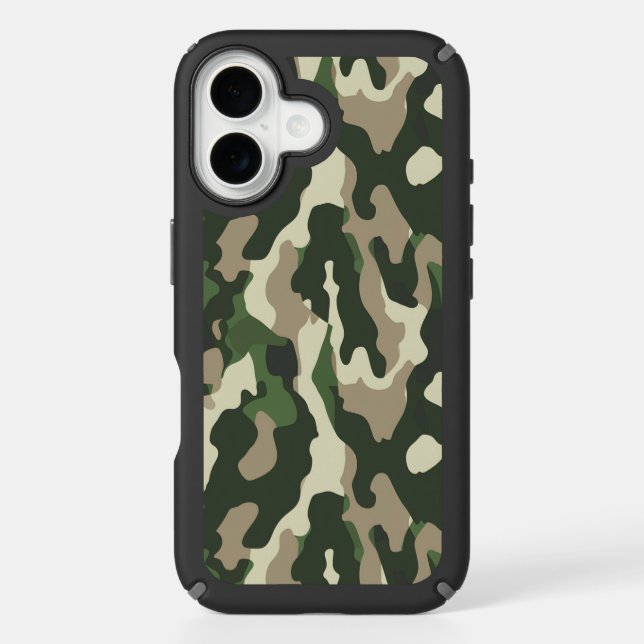 Classic Camouflage Seamless Pattern – Military Gre Speck iPhone Case (Front)