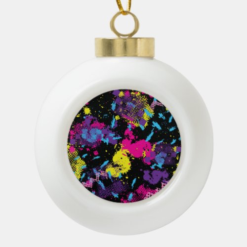 Classic Camouflage Seamless Vintage Pattern Ceramic Ball Christmas Ornament