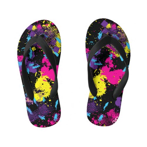 Classic Camouflage Seamless Vintage Pattern Kids Flip Flops