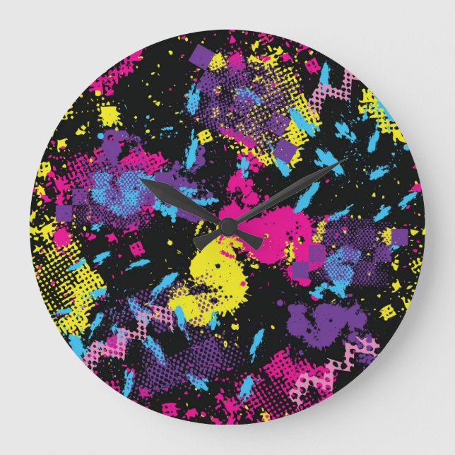 Classic Camouflage: Seamless Vintage Pattern Large Clock (Front)