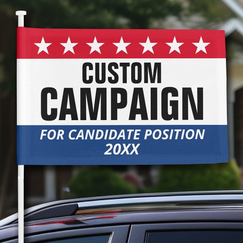 Classic Campaign Design Stars Custom Name Position Car Flag