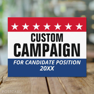 Classic Campaign Design Stars Custom Name Position Postcard