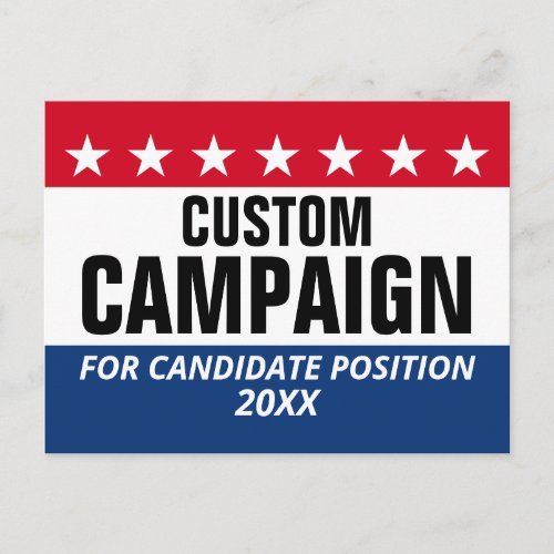 Classic Campaign Design Stars Custom Name Position Postcard