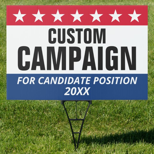 Classic Campaign Design Stars Custom Name Position Sign (Insitu)
