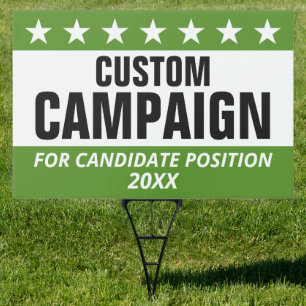 Classic Campaign Design Stars Name - green black Sign