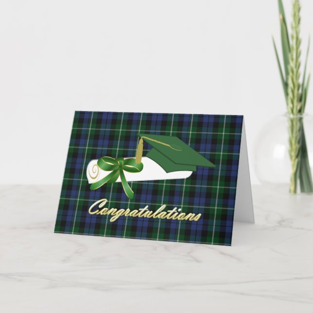Classic Campbell Plaid Graduation Card (Front)