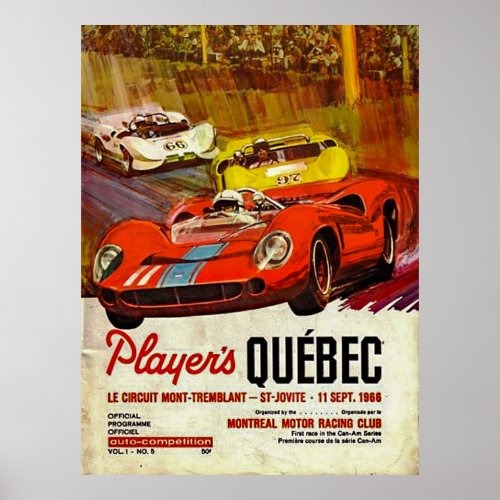 Classic Can_Am Racing PosterMontTremblant CA 1966 Poster