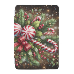 Classic Candy cane/peppermint Christmas greenery iPad Mini Cover