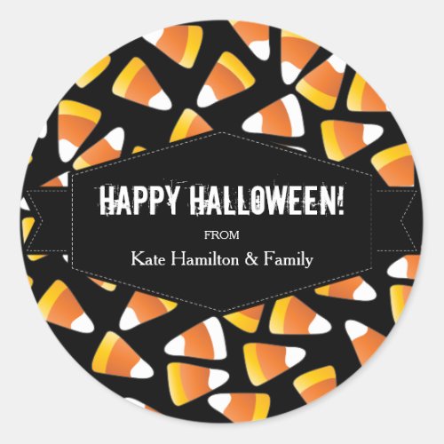 Classic Candy Corn Halloween Party Label