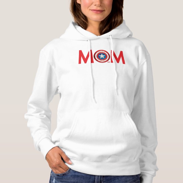 Classic Captain America Mom Hoodie (Front)
