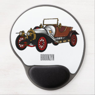 Classic car 1920 cartoon illustration gel mouse pad
