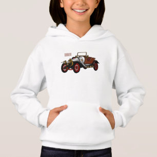 Classic car 1920 cartoon illustration hoodie
