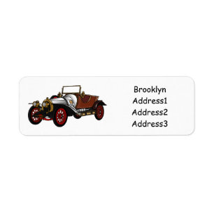 Classic car 1920 cartoon illustration label