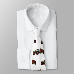 Classic car 1920 cartoon illustration neck tie