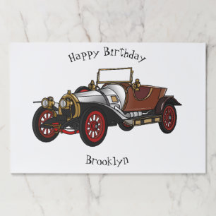Classic car 1920 cartoon illustration paper pad