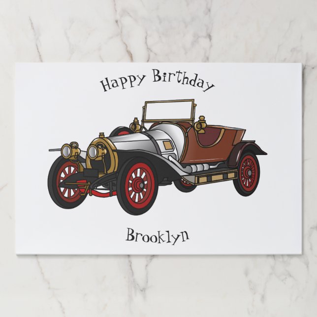 Classic car 1920 cartoon illustration paper pad (Front)