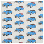 Classic car 1948 cartoon illustration fabric