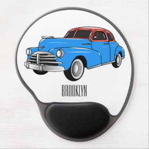 Classic car 1948 cartoon illustration gel mouse pad