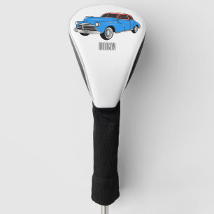 Classic car 1948 cartoon illustration golf head cover