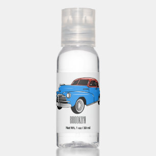 Classic car 1948 cartoon illustration hand sanitizer