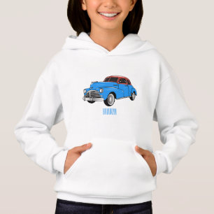 Classic car 1948 cartoon illustration hoodie