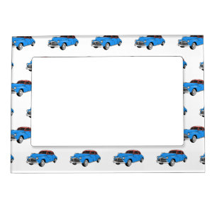 Classic car 1948 cartoon illustration magnetic frame