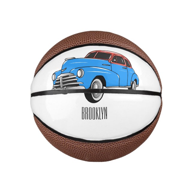 Classic car 1948 cartoon illustration mini basketball (Front)