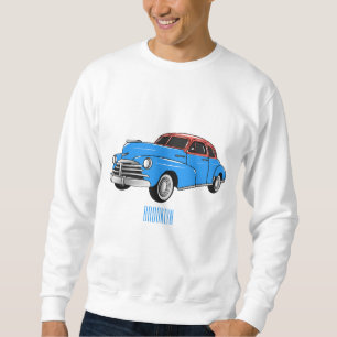 Classic car 1948 cartoon illustration sweatshirt