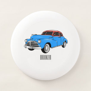 Classic car 1948 cartoon illustration Wham-O frisbee