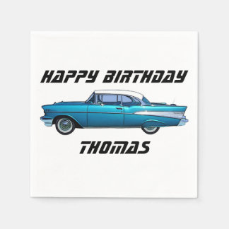 Classic car 1957 Chevy BelAire custom napkins