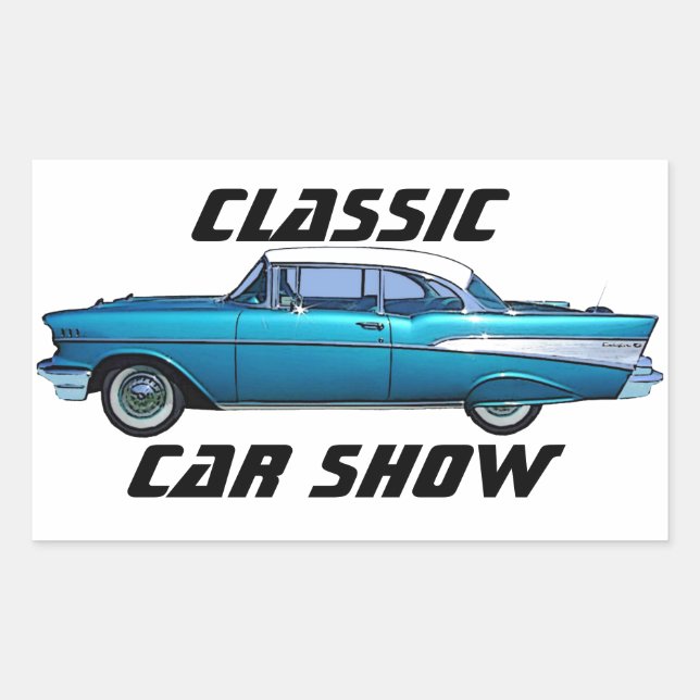 Classic car 1957 Chevy BelAire custom sticker (Front)
