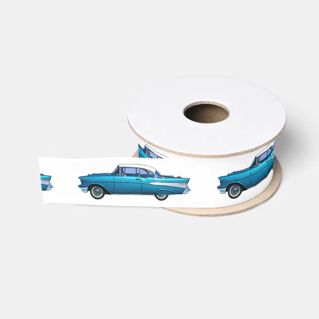 Chevy Ribbon Jpg Classic car 1957 Chevy BelAire Grosgrain Ribbon | Zazzle