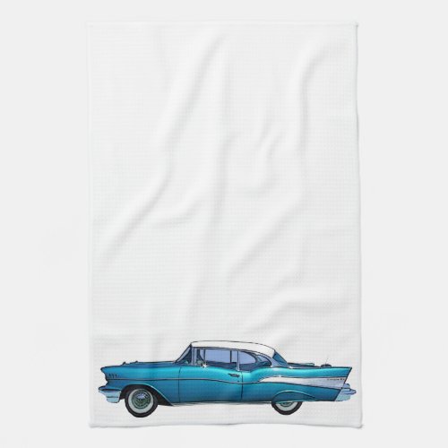Classic car 1957 Chevy BelAire kitchen towel