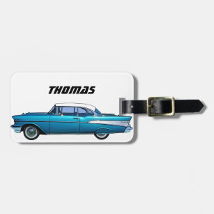 Classic car 1957 Chevy BelAire luggage tag