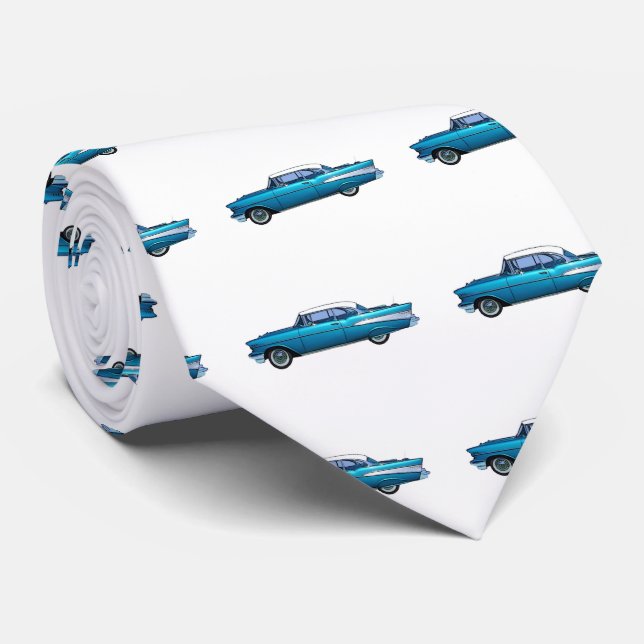 Classic car 1957 Chevy BelAire Neck Tie (Rolled)