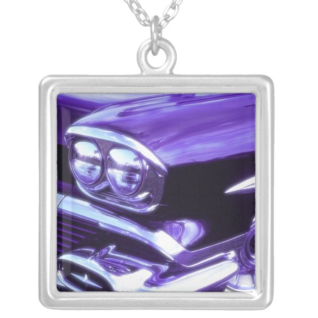 Classic car: 1958 Chevrolet Silver Plated Necklace (Front)