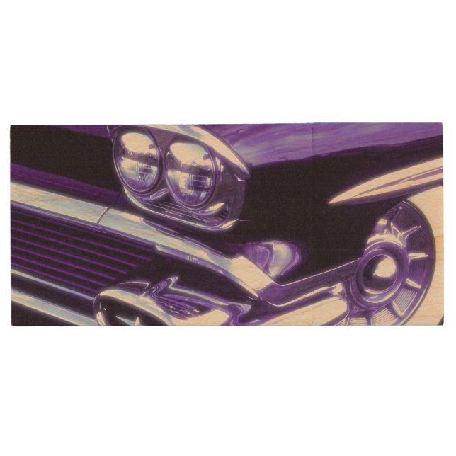 Classic car: 1958 Chevrolet Wood USB Flash Drive (Front)