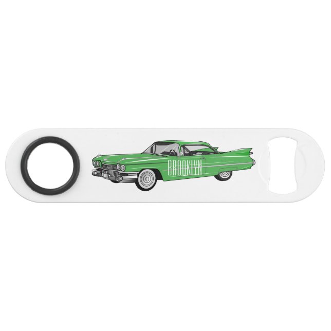 Classic car 1959 cartoon illustration bar key (Front (Horizontal))