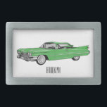 Classic car 1959 cartoon illustration belt buckle<br><div class="desc">Classic car 1959 cartoon illustration</div>