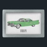 Classic car 1959 cartoon illustration belt buckle<br><div class="desc">Classic car 1959 cartoon illustration</div>