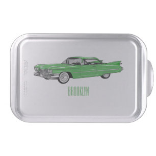 Classic car 1959 cartoon illustration cake pan