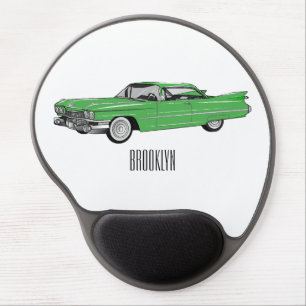 Classic car 1959 cartoon illustration gel mouse pad