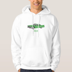 Classic car 1959 cartoon illustration hoodie