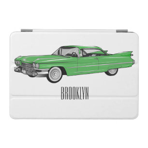 Classic car 1959 cartoon illustration iPad mini cover