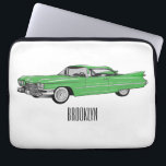 Classic car 1959 cartoon illustration laptop sleeve<br><div class="desc">Classic car 1959 cartoon illustration</div>